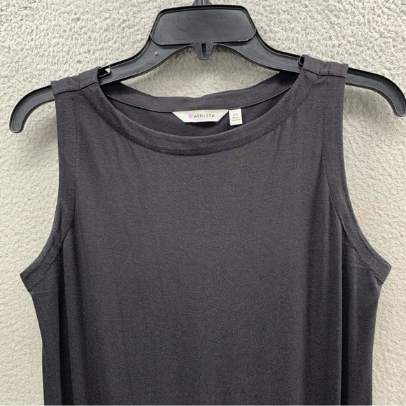 Athleta Westwood Bodycon Dress Black Tiered Waist Ruched Soft Stretch Size XS - Picture 8 of 16